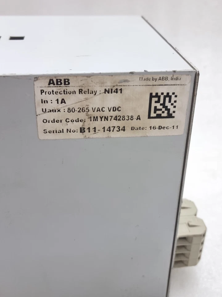 ABB NI41 1MYN742838A Protection Relay 80-265 Vac/Vdc NI41 1MYN742838A